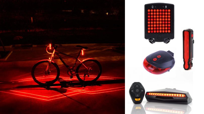 SODIAL Luci di stop per biciclette Luci posteriori a LED Spia di sicurezza adatta per V Brake Disc 
